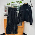 Y2K Black Embroidered Tracksuit