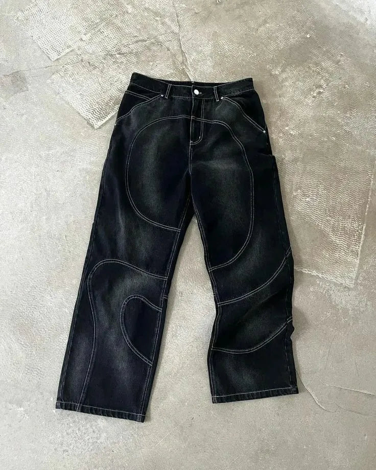 Y2K Black Embroidered Tracksuit