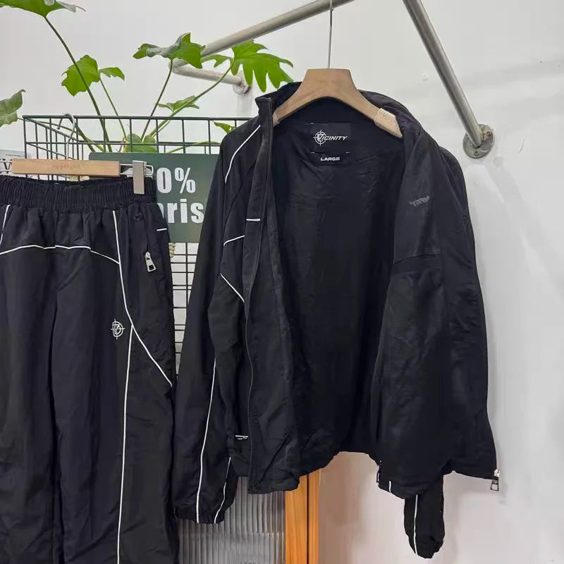 Y2K Black Embroidered Tracksuit