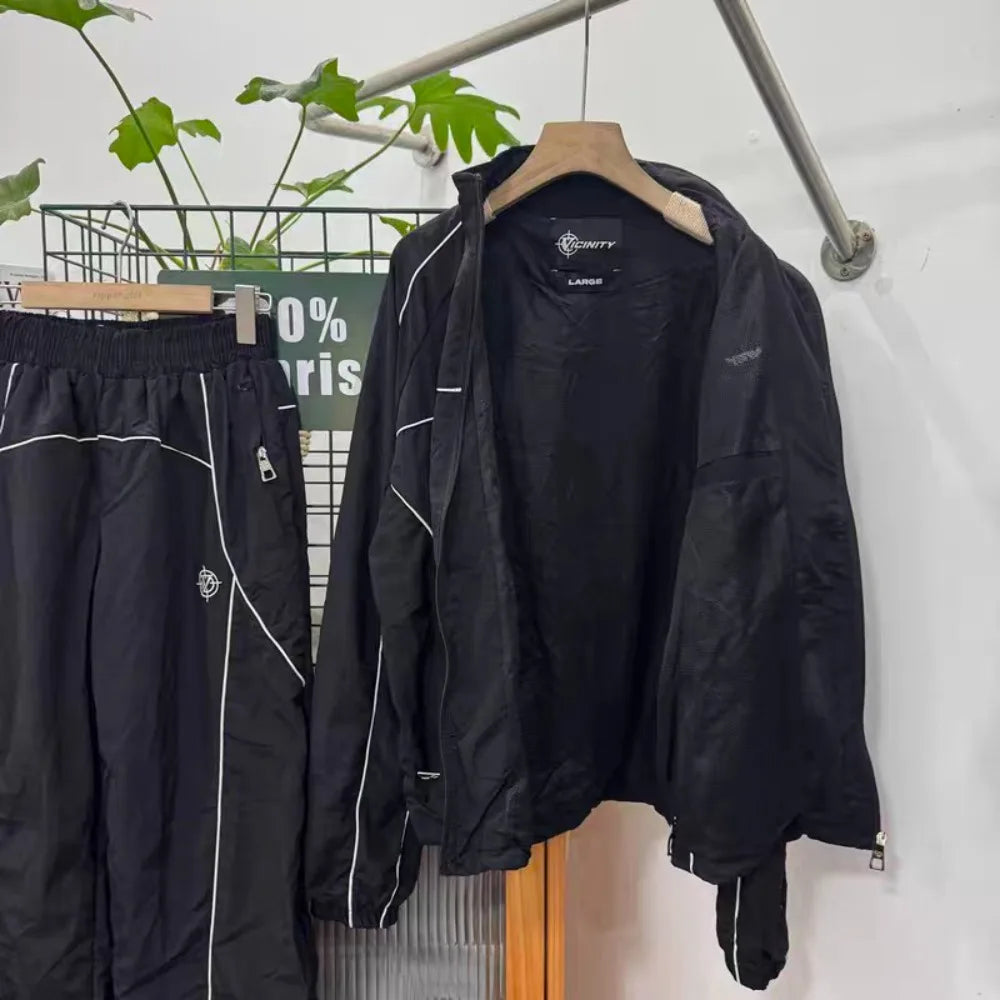 Y2K Black Embroidered Tracksuit