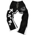 Cross Print Flared Sweatpants